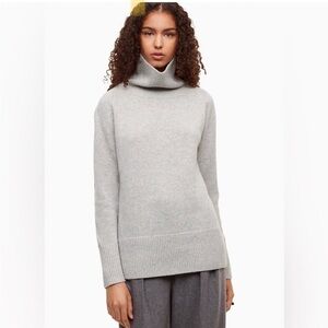 Aritzia Babaton Nicolas comet grey cashmere blend turtleneck sweater Small